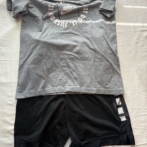 Nike Gray Tee and Black Shorts Combo